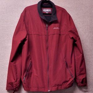 EDDIE BAUER Jacket == Men's XL TALL == Vegan 100% Polyester == Red Color / Lined